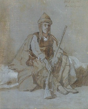 Stanisław CHLEBOWSKI (1835-1884), Wschodni wojownik - szkic do obrazu