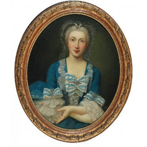 Malarz nieokreślony (XVIII w.), Portret damy w niebieskiej sukni