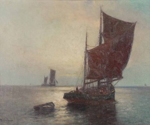 Franz MÜLLER-GOSSEN (1871-1946), Żaglówka na morzu