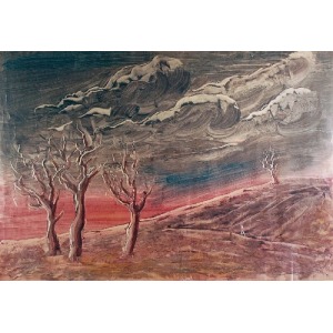 Alfred LENICA (1899-1977), Pejzaż surrealistyczny z drzewami