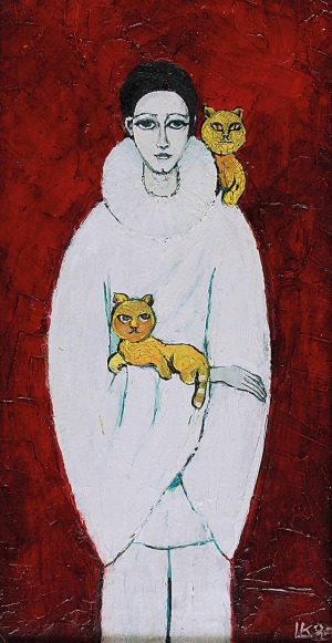 Krystyna LIBERSKA (1926-2010), Pierrot i kot, 1985