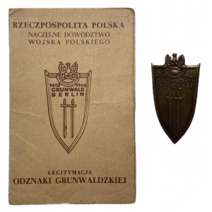Odznaka Grunwaldu wraz z legitymacją 1946