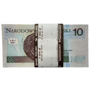 Paczka bankowa 100 x 10 złotych 1994 seria zastępcza YD