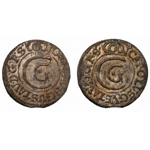 Karol X Gustaw - Ryga - zestaw 2 szelągów 1657 i 1659