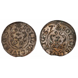 Karol X Gustaw - Ryga - zestaw 2 szelągów 1657 i 1659