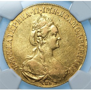 ROSJA - Katarzyna II - 10 rubli 1778 СПБ, Petersburg - NGC XF details