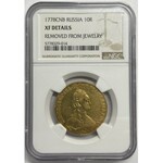 ROSJA - Katarzyna II - 10 rubli 1778 СПБ, Petersburg - NGC XF details