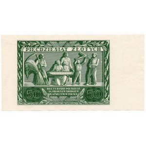 50 złotych 1936 - awers czysty rewers bez jasnopomarańczowego poddruku