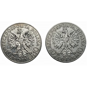 II RP - Zestaw 2 x 10 złotych 1933 - Głowa Kobiety