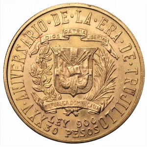 DOMINIKANA - 30 pesos 1955 Trujillo - Au900, 29,66 gram