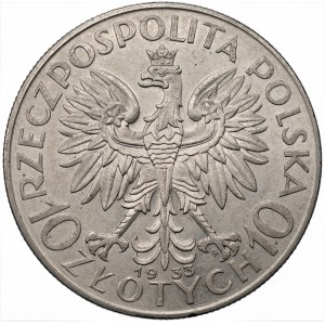 II RP - 10 złotych 1933 - Głowa Kobiety