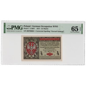 1/2 marki polskiej 1916 - Generał - seria B - PMG 65 EPQ