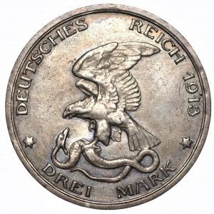 NIEMCY - Wilhelm II - 3 marki 1913 - 100-lecie Bitwy Narodów (Bitwy pod Lipskiem)