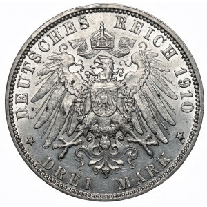NIEMCY - Hamburg - 3 marki 1910 (J)
