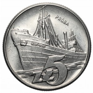 PRL - 5 złotych 1960 - Waryński - PRÓBA, nikiel