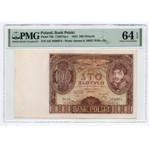 100 złotych 1934 - seria AX - PMG 64 EPQ