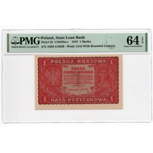 1 marka 1919 - I Serja HM - PMG 64 EPQ