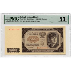 500 złotych 1948 - seria BZ - PMG 53 EPQ