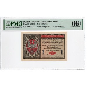 1 marka 1916 - Generał - seria B - PMG 66 EPQ - 2-ga max nota