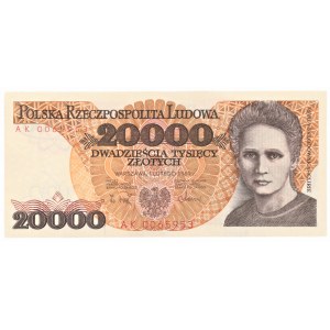 20.000 złotych 1989 - seria AK 0065953