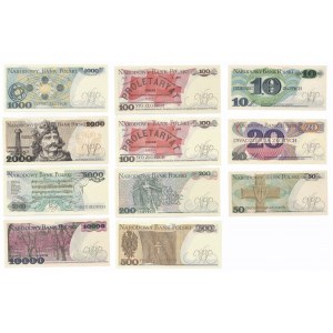 Zestw banknotów PRL 1982-1988 (11 sztuk)