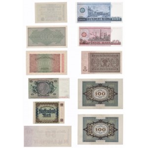 NIEMCY zestaw banknotów 11 sztuk