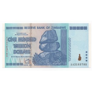 Zimbabwe - 100 bilionów dolarów 2008 - AA