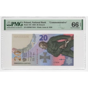 20 złotych 2020 - Bitwa Warszawska - PMG 66 EPQ