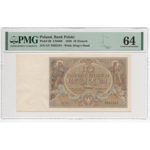 10 złotych 1929 - seria GY - PMG 64