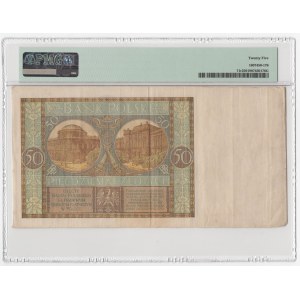 50 złotych 1929 - bez serii i numeracji - PMG 25 RZADKI