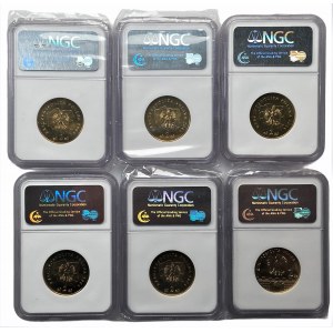 Zestaw 6 monet 2 złotowych 2004 w slabach NGC