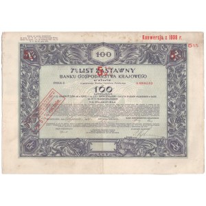 Bank Gospodarstwa Krajowego - 7% List Zastawny 100 złotych 1930