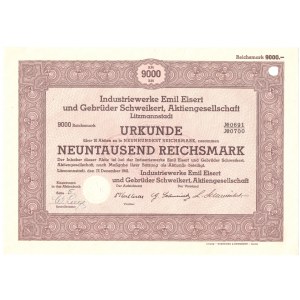 Industriewerke Emnil Eisert und Gebruder Schweikert - 9000 reichsmark 1941 - Litzmannstadt