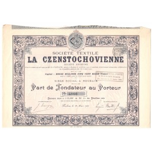 La Czenstochovienne, Towarzystwo Przędzalnicze Częstochowianka - 1900
