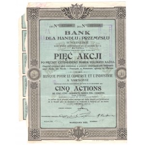 Bank dla Handlu i Przemysłu S.A. - Em. 8 - 5 x 540 marek polskich 1922