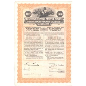 Towarzystwo Kredytowe Przemysłu Polskiego - List zastawny 100 funtów 1928