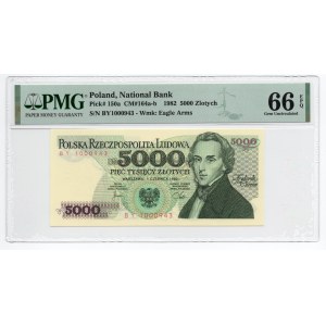 5.000 złotych 1982 - seria BY - PMG 66 EPQ
