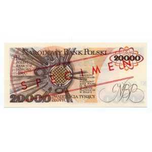 20.000 złotych 1989 - seria A - WZÓR/SPECIMEN