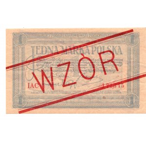1 marka polska 1919 - seria IAC - RZADKI WZÓR z numeracją bieżącą