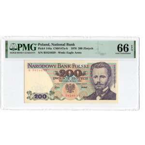 PRL - 200 złotych 1976 - seria B - PMG 66 EPQ