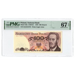 100 złotych 1979 - seria GG - PMG 67 EPQ - 2-ga max nota