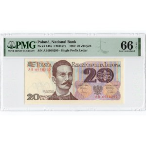 20 złotych 1982 - seria AB - PMG 66 EPQ