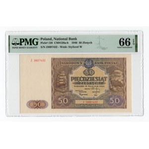 50 złotych 1946 - seria J - PMG 66 EPQ