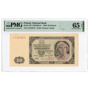 50 złotych 1948 - seria CI - PMG 65 EPQ