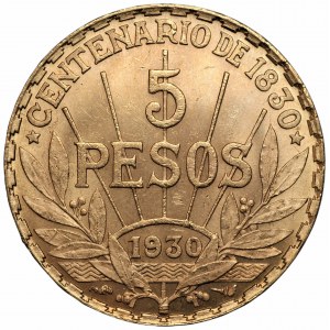 URUGWAJ - 5 pesos 1930 - 100. rocznica uchwalenia konstytucji Urugwaju