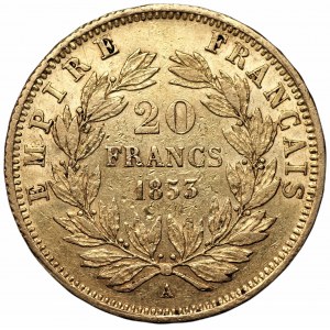 FRANCJA - 20 franków 1853 - Napoleon III - (A) Paryż