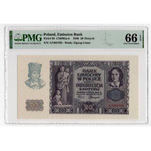 20 złotych 1940 - seria A - PMG 66 EPQ