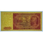 100 złotych 1948 - seria GC - bez ramki wokół nomianłu 100 - PMG 58