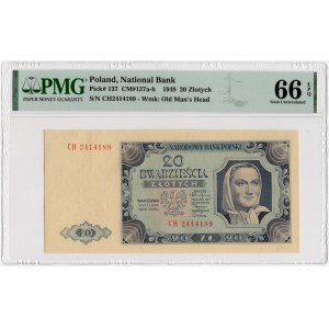 20 złotych 1948 - seria CH - PMG 66 EPQ