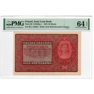 20 marek polskich 1919 - II Serja FL - PMG 64 EPQ